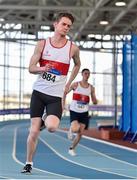 26 January 2020; Joseph Doherty of Galway City Harriers AC competes in the Men's 400m event during the AAI National Indoor League Round 2 at AIT Indoor Arena in Athlone, Westmeath. Photo by Ben McShane/Sportsfile