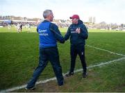 26 January 2020; Westmeath manager Shane O'Brien shakes hands with Galway manager Shane O’Neill after the Allianz Hurling League Division 1 Group A Round 1 match between Galway and Westmeath at Pearse Stadium in Galway. Photo by Daire Brennan/Sportsfile