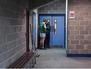 26 January 2020; Westmeath manager Shane O'Brien speaks with Niall Mitchell after the Allianz Hurling League Division 1 Group A Round 1 match between Galway and Westmeath at Pearse Stadium in Galway. Photo by Daire Brennan/Sportsfile