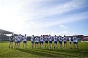 26 January 2020; The Monaghan team stand together ahead of the Allianz Football League Division 1 Round 1 match between Galway and Monaghan at Pearse Stadium in Galway. Photo by Daire Brennan/Sportsfile