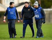 26 January 2020; Tipperary manager Shane Ronayne, right, speaks with Tipperary strength and conditioning coach James O'Leary, left, and mentor Ed Burke during the 2020 Lidl Ladies National Football League Div 1 Round 1 match between Dublin and Tipperary at St Endas GAA club in Ballyboden, Dublin. Photo by Harry Murphy/Sportsfile