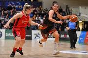 26 January 2020; Rebecca Nagle of Pyrobel Killester in action against Laura Morrissey of Singleton Supervalu Brunell during the Hula Hoops Paudie O’Connor National Cup Final between Singleton SuperValu Brunell and Pyrobel Killester at the National Basketball Arena in Tallaght, Dublin. Photo by Brendan Moran/Sportsfile