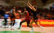 26 January 2020; Aryn McClure of Singleton Supervalu Brunell in action against Michelle Clarke of Pyrobel Killester during the Hula Hoops Paudie O’Connor National Cup Final between Singleton SuperValu Brunell and Pyrobel Killester at the National Basketball Arena in Tallaght, Dublin. Photo by Brendan Moran/Sportsfile