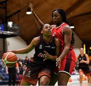 26 January 2020; Adella Randle El of Pyrobel Killester in action against Aryn McClure of Singleton Supervalu Brunell during the Hula Hoops Paudie O’Connor National Cup Final between Singleton SuperValu Brunell and Pyrobel Killester at the National Basketball Arena in Tallaght, Dublin. Photo by Brendan Moran/Sportsfile