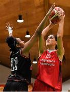 26 January 2020; Sinead O’Reilly of Singleton Supervalu Brunell in action against Christa Reed of Pyrobel Killester during the Hula Hoops Paudie O’Connor National Cup Final between Singleton SuperValu Brunell and Pyrobel Killester at the National Basketball Arena in Tallaght, Dublin. Photo by Brendan Moran/Sportsfile