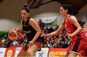 26 January 2020; Leah Rutherford of Pyrobel Killester in action against Sinead O’Reilly of Singleton Supervalu Brunell during the Hula Hoops Paudie O’Connor National Cup Final between Singleton SuperValu Brunell and Pyrobel Killester at the National Basketball Arena in Tallaght, Dublin. Photo by Brendan Moran/Sportsfile