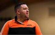 26 January 2020; Pyrobel Killester coach Karl Kilbride during the Hula Hoops Paudie O’Connor National Cup Final between Singleton SuperValu Brunell and Pyrobel Killester at the National Basketball Arena in Tallaght, Dublin. Photo by Brendan Moran/Sportsfile