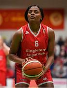 26 January 2020; Aryn McClure of Singleton Supervalu Brunell during the Hula Hoops Paudie O’Connor National Cup Final between Singleton SuperValu Brunell and Pyrobel Killester at the National Basketball Arena in Tallaght, Dublin. Photo by Brendan Moran/Sportsfile