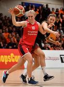 26 January 2020; Greta Tamasanskaite of Singleton Supervalu Brunell in action against Jenna Howe of Pyrobel Killester after the Hula Hoops Paudie O’Connor National Cup Final between Singleton SuperValu Brunell and Pyrobel Killester at the National Basketball Arena in Tallaght, Dublin. Photo by Brendan Moran/Sportsfile