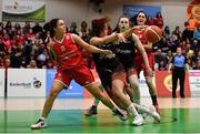 26 January 2020; Ciara Curran of Pyrobel Killester in action against Aoife Dineen of Singleton Supervalu Brunell during the Hula Hoops Paudie O’Connor National Cup Final between Singleton SuperValu Brunell and Pyrobel Killester at the National Basketball Arena in Tallaght, Dublin. Photo by Brendan Moran/Sportsfile