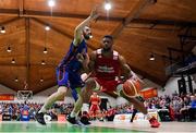 25 January 2020; Darren Townes of Griffith College Templeogue in action against Mark Reynolds of DBS Eanna during the Hula Hoops Pat Duffy National Cup Final between DBS Éanna and Griffith College Templeogue at the National Basketball Arena in Tallaght, Dublin. Photo by Brendan Moran/Sportsfile