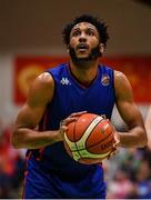 25 January 2020; Joshua Wilson of DBS Eanna during the Hula Hoops Pat Duffy National Cup Final between DBS Éanna and Griffith College Templeogue at the National Basketball Arena in Tallaght, Dublin. Photo by Brendan Moran/Sportsfile