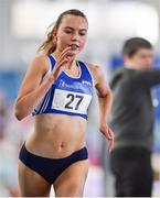 26 January 2020; Jodie McCann of Dublin City Harriers AC competes in the Women's 1500m event during the AAI National Indoor League Round 2 at AIT Indoor Arena in Athlone, Westmeath. Photo by Ben McShane/Sportsfile