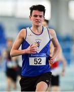 26 January 2020; Matthew Hayes of Ratoath AC, Dublin, competes in the Men's 1500m event during the AAI National Indoor League Round 2 at AIT Indoor Arena in Athlone, Westmeath. Photo by Ben McShane/Sportsfile
