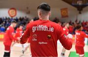 25 January 2020; Lorcan Murphy of Griffith College Templeogue warms up prior to the Hula Hoops Pat Duffy National Cup Final between DBS Éanna and Griffith College Templeogue at the National Basketball Arena in Tallaght, Dublin. Photo by Brendan Moran/Sportsfile