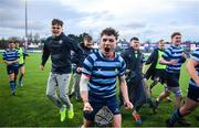 27 January 2020; St Vincents Castleknock College players celebrate following the Bank of Ireland Leinster Schools Senior Cup First Round match between Cistercian College, Roscrea and St Vincent’s Castleknock College at Energia Park in Dublin. Photo by David Fitzgerald/Sportsfile