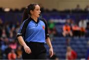 26 January 2020; Referee Niamh Callaghan during the Hula Hoops Paudie O’Connor National Cup Final between Singleton SuperValu Brunell and Pyrobel Killester at the National Basketball Arena in Tallaght, Dublin. Photo by Brendan Moran/Sportsfile
