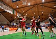 26 January 2020; Greta Tamasanskaite of Singleton Supervalu Brunell in action against Adella Randle El of Pyrobel Killester during the Hula Hoops Paudie O’Connor National Cup Final between Singleton SuperValu Brunell and Pyrobel Killester at the National Basketball Arena in Tallaght, Dublin. Photo by Brendan Moran/Sportsfile