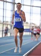 26 January 2020; Darragh Carroll of Tullamore Harriers AC, Offaly, on his way to winning the Men's 800m event during the AAI National Indoor League Round 2 at AIT Indoor Arena in Athlone, Westmeath. Photo by Ben McShane/Sportsfile