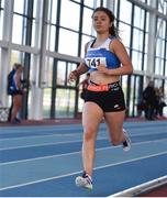 26 January 2020; Sian Corrigan of Tullamore Harriers AC, Offaly, competes in the Women's 400m event during the AAI National Indoor League Round 2 at AIT Indoor Arena in Athlone, Westmeath. Photo by Ben McShane/Sportsfile