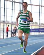 26 January 2020; Sean McDermott of Castlegar AC, Galway, competes in the Men's 800m event during the AAI National Indoor League Round 2 at AIT Indoor Arena in Athlone, Westmeath. Photo by Ben McShane/Sportsfile