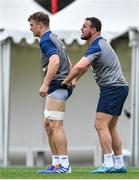 28 January 2020; Josh van der Flier, left, and Rob Herring during Ireland Rugby squad training at The Campus in Quinta da Lago, Portugal. Photo by Brendan Moran/Sportsfile