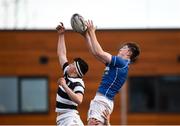 28 January 2020; Daniel Leane of St Mary’s College contests a line-out against Jonathan Sargent of Belvedere College during the Bank of Ireland Leinster Schools Senior Cup First Round match between Belvedere College and St Mary’s College at Energia Park in Dublin. Photo by Daire Brennan/Sportsfile