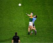 25 January 2020; Referee Seán Hurson keeps a close eye as Seán O'Shea of Kerry jumps with Brian Fenton of Dublin during the Allianz Football League Division 1 Round 1 match between Dublin and Kerry at Croke Park in Dublin. Photo by Ray McManus/Sportsfile