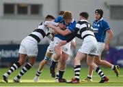 28 January 2020; Jack Reidy Walsh of St Mary’s College is tackled by Finn McCarrick, left, and Jed Tormey of Belvedere College during the Bank of Ireland Leinster Schools Senior Cup First Round match between Belvedere College and St Mary’s College at Energia Park in Dublin. Photo by Daire Brennan/Sportsfile