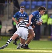 28 January 2020; Max Svejdar of St Mary’s College is tackled by Jack McNiece of Belvedere College during the Bank of Ireland Leinster Schools Senior Cup First Round match between Belvedere College and St Mary’s College at Energia Park in Dublin. Photo by Daire Brennan/Sportsfile