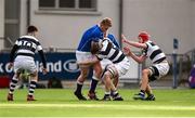 28 January 2020; Jack Reidy Walsh of St Mary’s College is tackled by Eoghan Murphy of Belvedere College during the Bank of Ireland Leinster Schools Senior Cup First Round match between Belvedere College and St Mary’s College at Energia Park in Dublin. Photo by Daire Brennan/Sportsfile