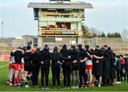 26 January 2020; The Tyrone squad in a huddle after the Allianz Football League Division 1 Round 1 match between Tyrone and Meath at Healy Park in Omagh, Tyrone. Photo by Oliver McVeigh/Sportsfile