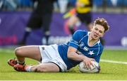 28 January 2020; Robert Nolan of St Mary’s College scores his side's first try during the Bank of Ireland Leinster Schools Senior Cup First Round match between Belvedere College and St Mary’s College at Energia Park in Dublin. Photo by Daire Brennan/Sportsfile