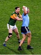 25 January 2020; Ciarán Kilkenny of Dublin catches the ball ahead of Kerry full back Tadhg Morley, in the 67th minute, and ultimately calls for a 'mark' during the Allianz Football League Division 1 Round 1 match between Dublin and Kerry at Croke Park in Dublin. Photo by Ray McManus/Sportsfile