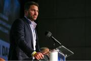 28 January 2020; Eddie Hearn, Managing Director of Matchroom Sport, speaking at the final press conference for the January 30, 2020 Matchroom Boxing USA show at the Meridian at Island Gardens in Miami, Florida, USA. Photo by Melina Pizano/Matchroom Boxing USA via Sportsfile