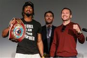 28 January 2020; WBO middleweight champion Demetrius Andrade and Luke Keeler pose after the final press conference for the January 30, 2020 Matchroom Boxing USA show at the Meridian at Island Gardens in Miami, Florida, USA. Photo by Ed Mulholland/Matchroom Boxing USA via Sportsfile
