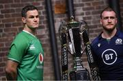 22 January 2020; Ireland captain Jonathan Sexton, left, and Scotland captain Stuart Hogg during the Guinness Six Nations Rugby Championship Launch 2020 at Tobacco Dock in London, England. Photo by Ramsey Cardy/Sportsfile