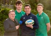 29 January 2020; Presenter Eddie O'Sullivan, left, with Ireland U20 head coach Noel McNamara and players Brian Deeny and Mark Hernan, right, in attendance during the launch of RTÉ's Six Nations Coverage at the RTÉ Television Centre in Dublin. Photo by Matt Browne/Sportsfile