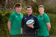 29 January 2020; Ireland U20 head coach Noel McNamara and players Brian Deeny, left, and Mark Hernan in attendance during the launch of RTÉ's Six Nations Coverage at the RTÉ Television Centre in Dublin. Photo by Matt Browne/Sportsfile