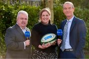 29 January 2020; Presenters Fiona Coghlan and Daire O'Brien, right, with RTÉ Radio Sport's Michael Corcoran in attendance during the launch of RTÉ's Six Nations Coverage at the RTÉ Television Centre in Dublin. Photo by Matt Browne/Sportsfile