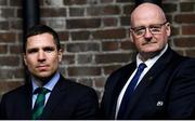 22 January 2020; Ireland women's head coach Adam Griggs, left, and Scotland women's head coach Philip Doyle during the Guinness Six Nations Rugby Championship Launch 2020 at Tobacco Dock in London, England. Photo by Ramsey Cardy/Sportsfile