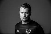 27 March 2016; (EDITORS NOTE: Image has been converted to black & white) Shay Given during a Republic of Ireland Portrait Session at Castleknock Hotel in Dublin. Photo by David Maher/Sportsfile