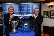 29 January 2020; Leinster Rugby Senior Vice President John Walsh, left, and Leinster Rugby President Robert Deacon in attendance during the Bank of Ireland Leinster Rugby Metropolitan Cup Draw 2020 at Energia Park in Donnybrook, Dublin. Photo by Matt Browne/Sportsfile