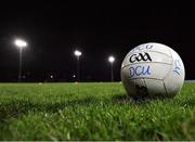 29 January 2020; A DCU Dóchas Éireann training ball prior to the Sigerson Cup Final match between DCU Dóchas Éireann and IT Carlow at Dublin City University Sportsgrounds in Glasnevin, Dublin. Photo by Seb Daly/Sportsfile