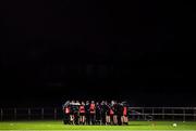 29 January 2020; IT Carlow players during a huddle prior to their Sigerson Cup Final match against DCU Dóchas Éireann at Dublin City University Sportsgrounds in Glasnevin, Dublin. Photo by Seb Daly/Sportsfile