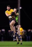 29 January 2020; Seán MacMahon of DCU Dóchas Éireann in action against Niall Hughes of IT Carlow during the Sigerson Cup Final match between DCU Dóchas Éireann and IT Carlow at Dublin City University Sportsgrounds in Glasnevin, Dublin. Photo by Seb Daly/Sportsfile