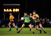 29 January 2020; Richard Hitchcock of IT Carlow in action against Seán Bugler of DCU Dóchas Éireann during the Sigerson Cup Final match between DCU Dóchas Éireann and IT Carlow at Dublin City University Sportsgrounds in Glasnevin, Dublin. Photo by Seb Daly/Sportsfile