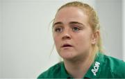 30 January 2020; Cliodhna Moloney during an Ireland Women's Rugby press conference at the IRFU High Performance Centre in Abbotstown, Dublin. Photo by Brendan Moran/Sportsfile