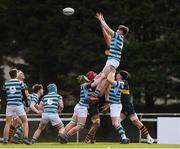 30 January 2020; Max Merren of St Gerard’s School takes the ball in the lineout against Kings Hospital during the Bank of Ireland Leinster Schools Senior Cup First Round match between St Gerard’s School and Kings Hospital at Templeville Road in Dublin. Photo by Matt Browne/Sportsfile
