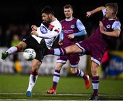 30 January 2020; Patrick Hoban of Dundalk in action against Derek Prendergast of Drogheda United during the Jim Malone Cup match between Dundalk and Drogheda United at Oriel Park in Dundalk, Co Louth. Photo by Harry Murphy/Sportsfile